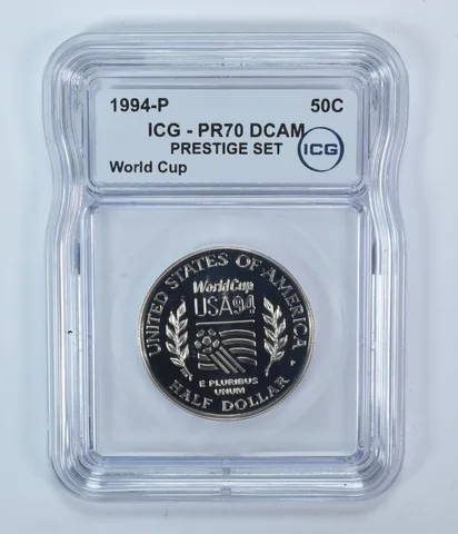 1994-P World Cup Commemorative Half Dollar Prestige Set PR70 DCAM ICG
