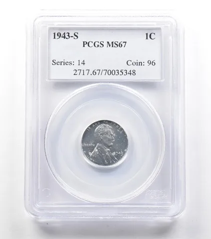1943-S Lincoln Wheat Cent MS67 PCGS a3697