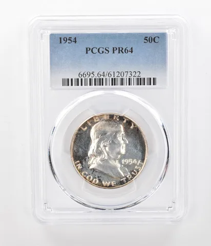 1954 Franklin Half Dollar PR64 PCGS Beautiful Tone a1152