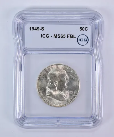 1949-S Franklin Half Dollar MS65 FBL ICG