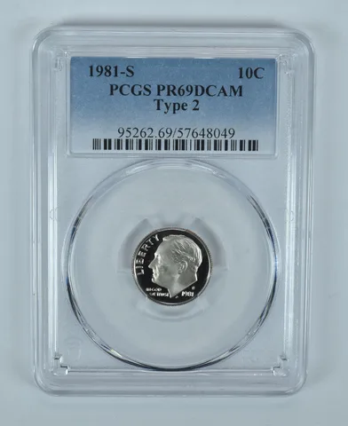 1981-S Roosevelt Dime Type 2 PR69 DCAM PCGS Blue Label