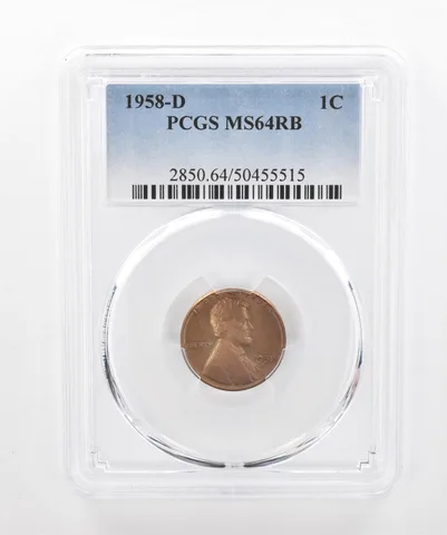 1958-D Lincoln Wheat Cent MS64 RB PCGS Beautiful Tone *3027