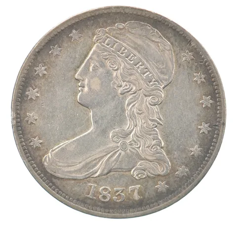 1837 Capped Bust Half Dollar Beautiful Tone *7565