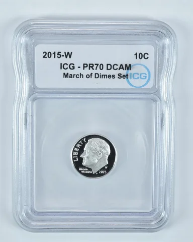 2015-W Roosevelt Dime March Of Dimes Set PR70 DCAM ICG