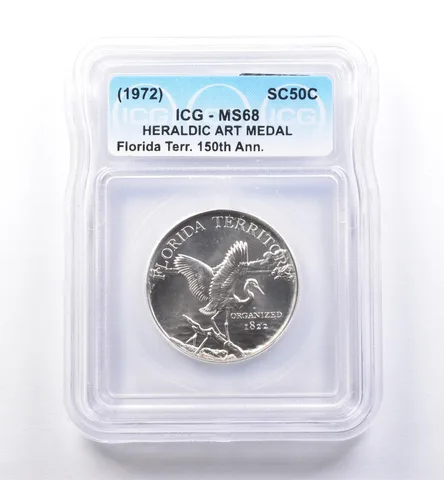 (1972) So Called Half Dollar Florida Territory 150th Anniversary MS68 ICG *8471