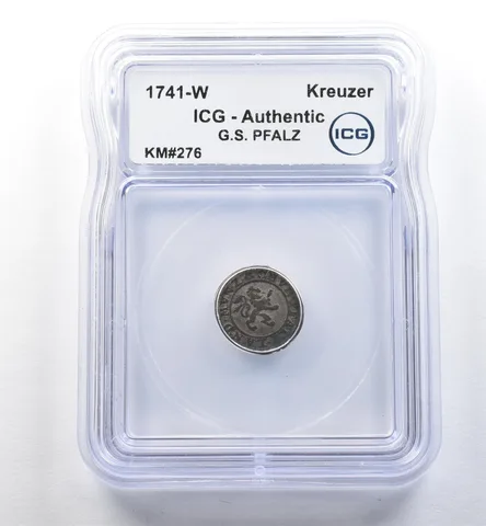 1741 W German States Pfalz Kreuzer KM#276 Authentic ICG *2589