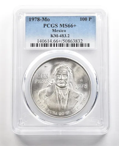 1978 Mo Mexico 100 Pesos Silver KM-483.2 MS66+ PCGS *5487