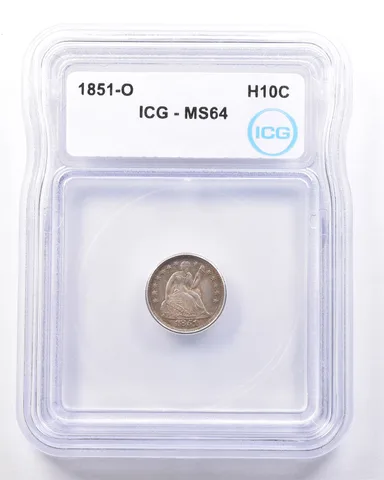 1851-O Seated Liberty Half Dime MS64 ICG *7249