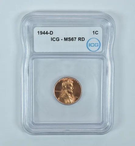 1944-D Lincoln Wheat Cent MS67 RD ICG