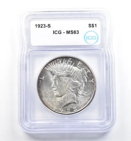 1923-S Peace Silver Dollar MS63 ICG *9882