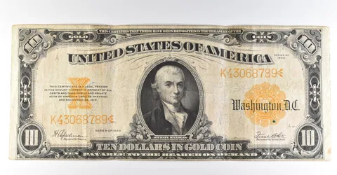 1922 $10 Gold Certificate Large Note Yellow Seal *8348
