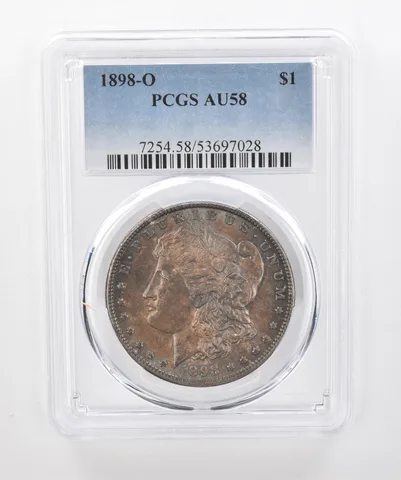 1898-O Morgan Silver Dollar AU58 PCGS Beautiful Tone *1491
