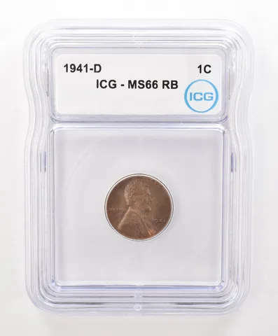 1941-D Lincoln Wheat Cent MS66 RB ICG Beautiful Tone *6660