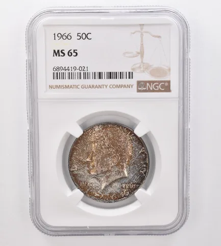 1966 Kennedy Half Dollar MS65 NGC Beautiful Tone *9877