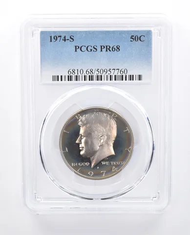 1974-S Kennedy Half Dollar PR68 PCGS Hazy Tone *8121