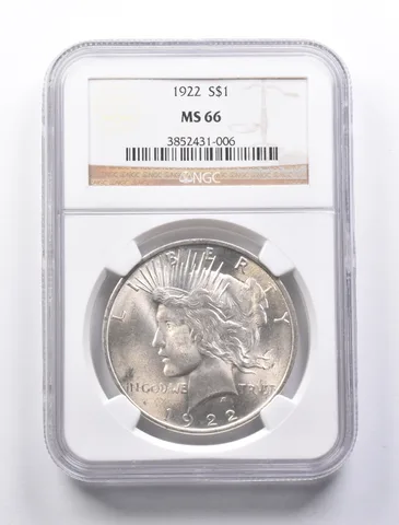 MS66 1922 Peace Silver Dollar NGC *1298