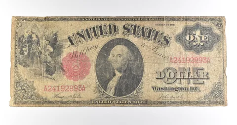 1917 $1 Legal Tender Large Note Red Seal *4555