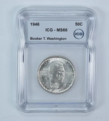 1946 Booker T Washington Commemorative Half Dollar MS66 ICG