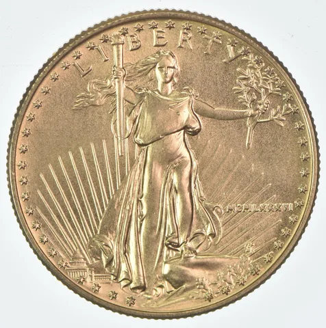 1986 $25 American Gold Eagle 1/2 Oz Gold Unc