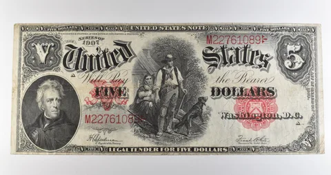 1907 $5 Legal Tender Large Note Red Seal *3518
