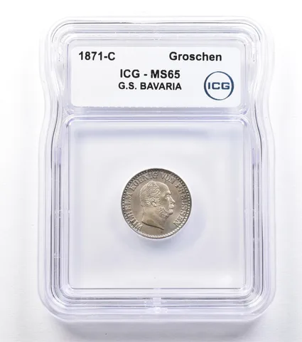 1871 C German States Bavaria Groschen MS65 ICG *1834