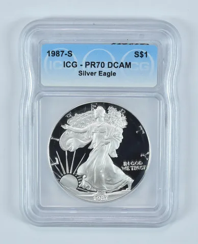 1987-S American Silver Eagle PR70 DCAM ICG