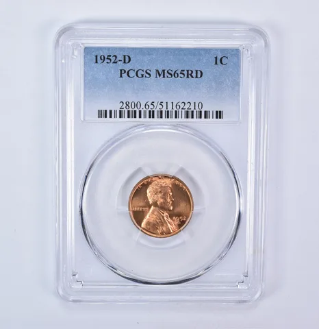 1952-D Lincoln Wheat Cent MS65 RD PCGS Blue Label