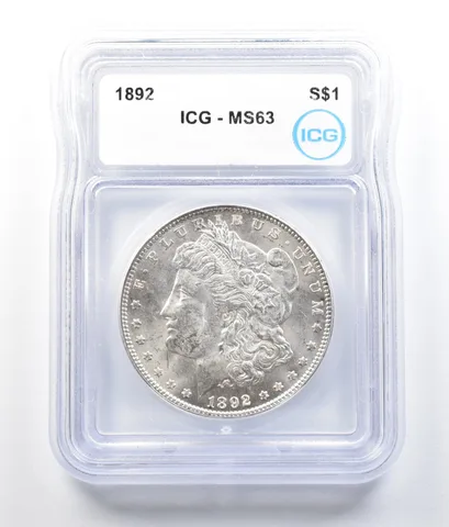 1892 Morgan Silver Dollar MS63 ICG *7841