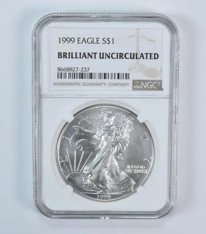 1999 American Silver Eagle BU NGC Brown Label