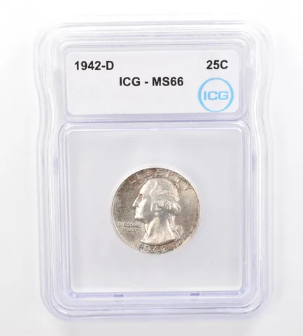 1942-D Washington Quarter MS66 ICG Nice Tone *7329