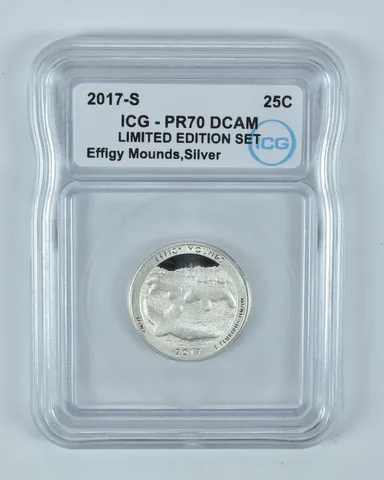 2017-S Washington Quarter Effigy Mounds Limited Edition Set PR70 DCAM ICG