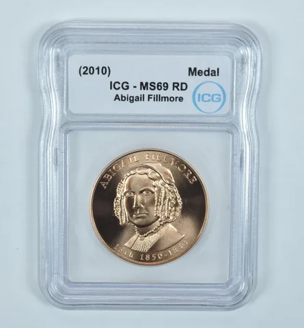 (2010) First Spouse Medal Abigail Fillmore MS69 RD ICG