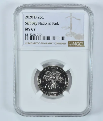 2020-D Washington Quarter Salt Bay National Park ATB MS67 NGC