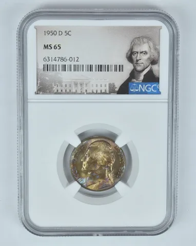 MS65 1950-D Jefferson Nickel - Graded NGC INSANE Toned! a8986