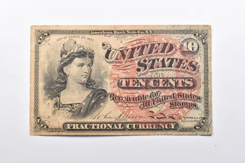 United States 10 Cents Fractional Currency Note 4th Issue 1863 *9667