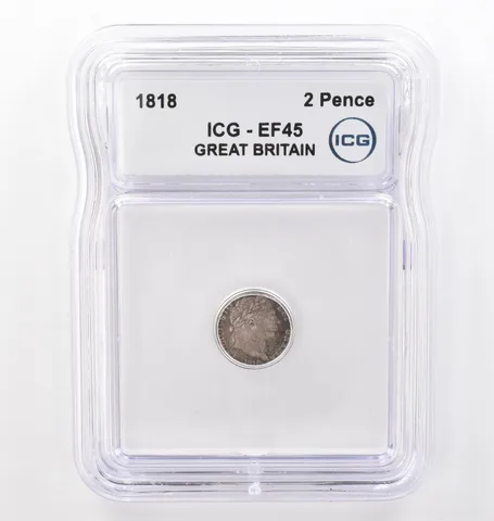 1818 Great Britain 2 Pence EF45 ICG Beautiful Tone *0105
