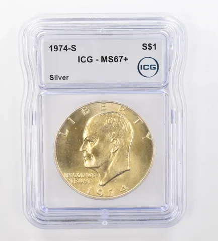 1974-S Eisenhower $1 Silver MS67+ ICG Beautiful Tone *0899