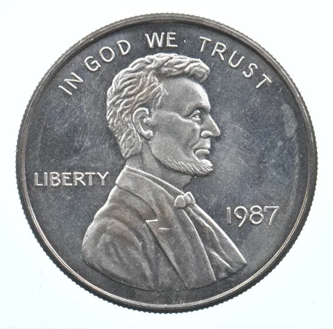 VINTAGE Art Bar/Round 1987 Lincoln Wheat Cent Pattern .999 Silver 1 T Oz *891