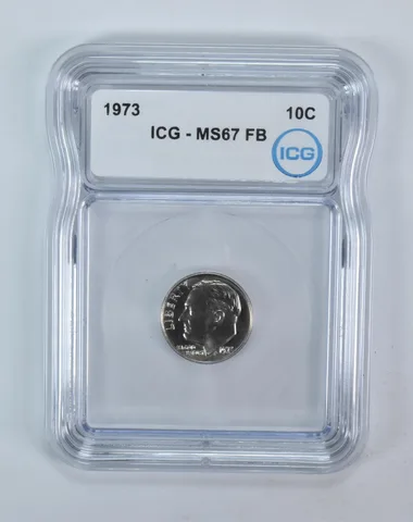 1973 Roosevelt Dime MS67 FB ICG
