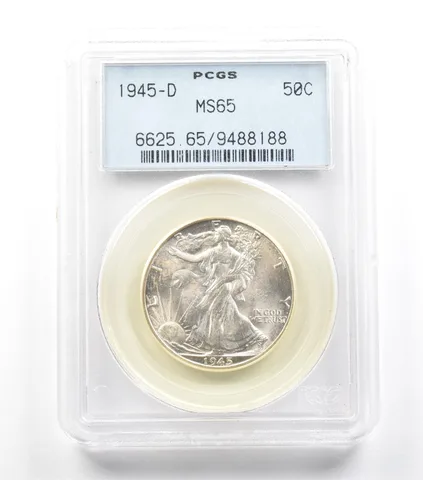 1945-D Walking Liberty Half Dollar MS65 PCGS Old Holder *5875