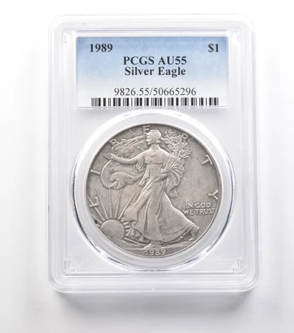 1989 American Silver Eagle AU55 PCGS LOWBALL Circ Registry *0958