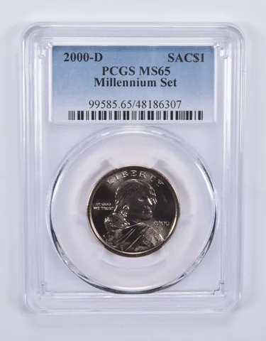 2000-D Sacagawea $1 Millennium Set MS65 PCGS Blue Label