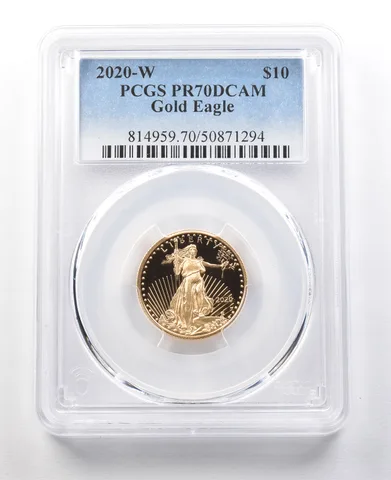 2020-W $10 American Gold Eagle 1/4 Oz Gold PR70 DCAM PCGS