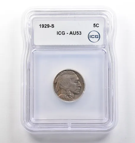 1929-S Indian Head Buffalo Nickel AU53 ICG *4005