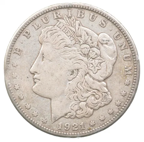 1921-S Morgan Silver Dollar Clipped Planchet ERROR *6693