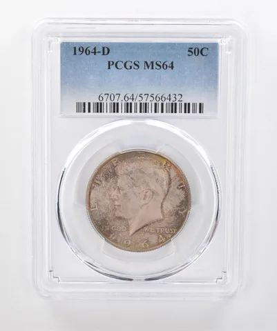 1964-D Kennedy Half Dollar MS64 PCGS Beautiful Tone a1383