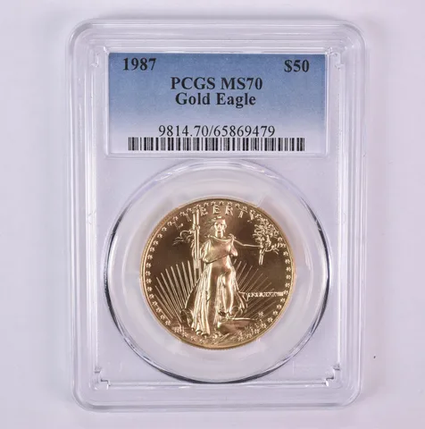 1987 $50 American Gold Eagle 1 Oz Gold MS70 PCGS