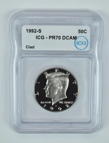 1992-S Kennedy Half Dollar CLAD PR70 DCAM ICG