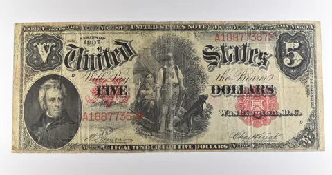 1907 $5 Legal Tender Large Note Red Seal *3522