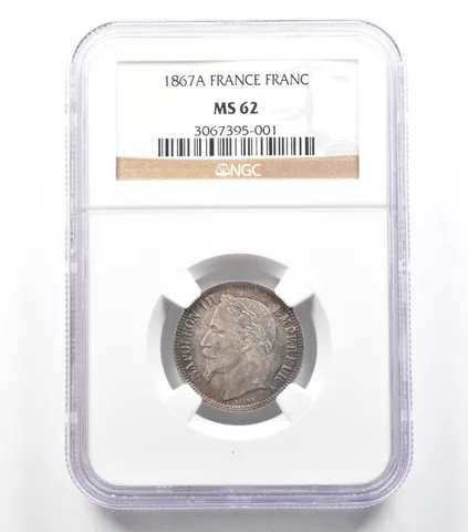 1867 A France Franc MS62 NGC *2179